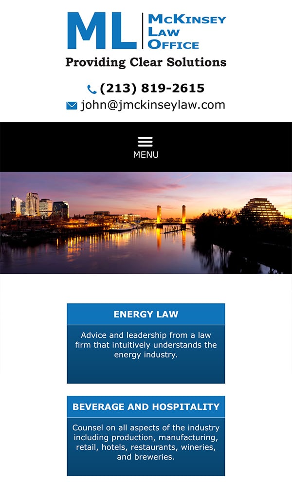 Mobile Friendly Law Firm Webiste for McKinsey Law Office