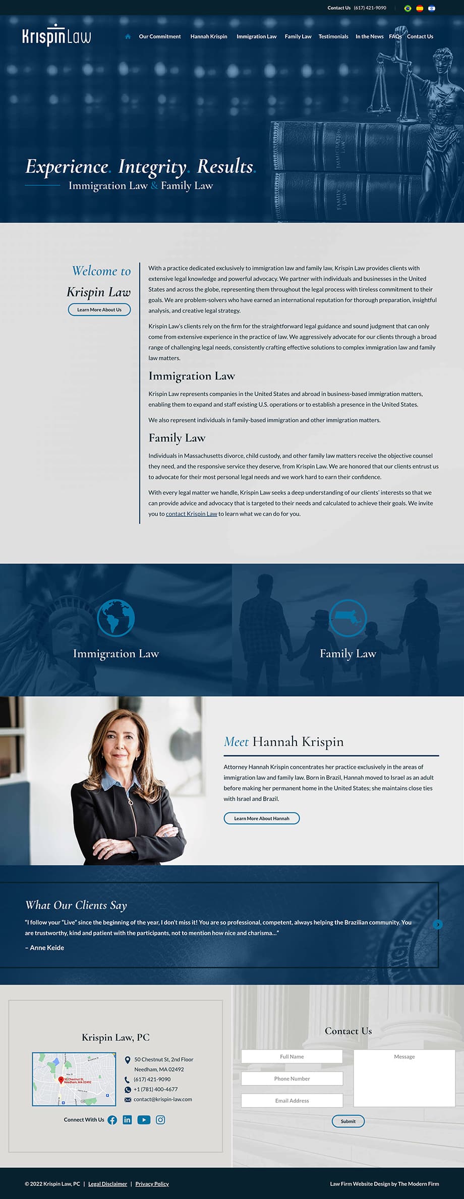 Law Firm Website Design for Krispin Law, PC