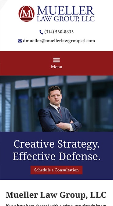 Responsive Mobile Attorney Website for Mueller Law Group, LLC