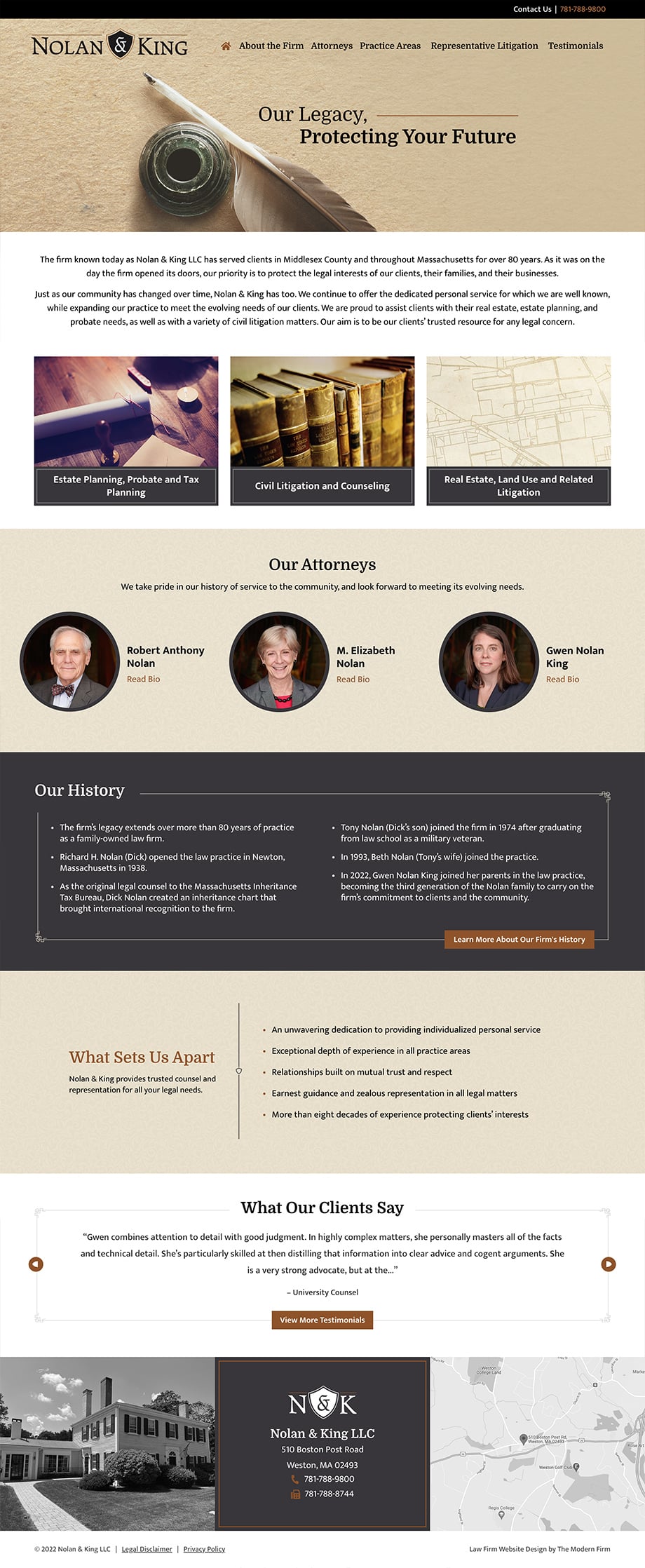 Law Firm Website Design for Nolan & King LLC