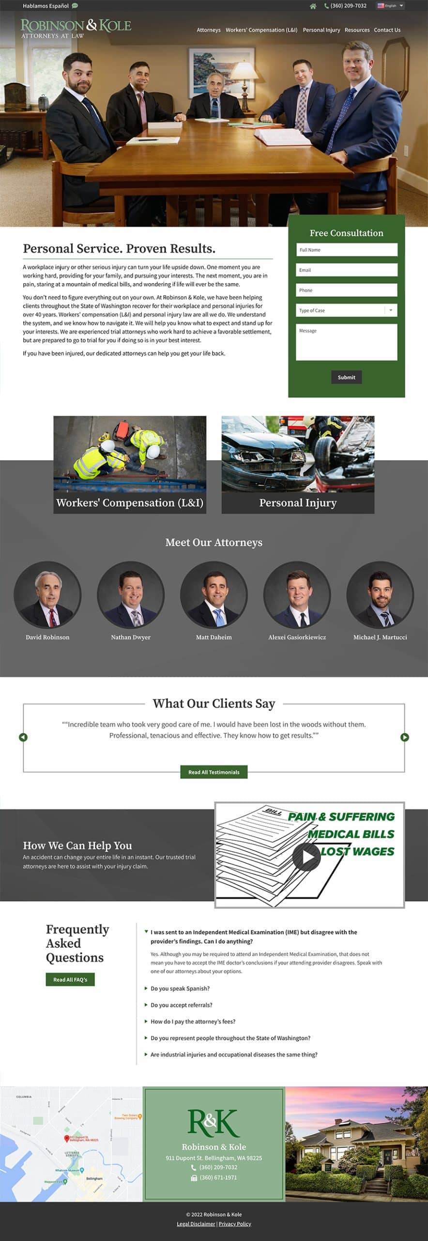 Law Firm Website Design for Robinson & Kole