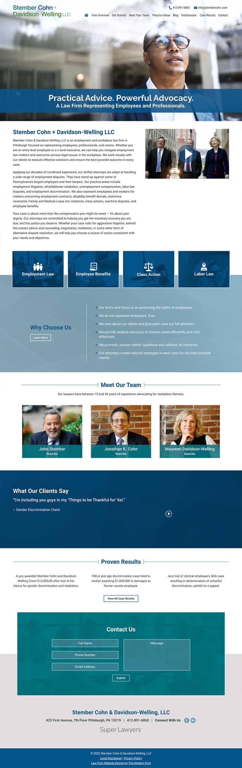 Law Firm Website Design for Stember Cohn & Davidson-Welling, LLC