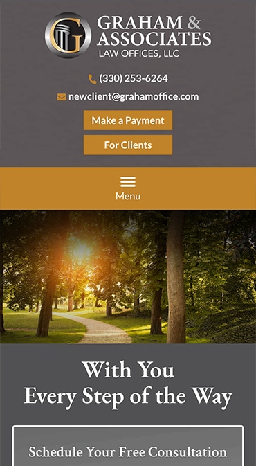 Responsive Mobile Attorney Website for Graham & Associates Law Offices, LLC