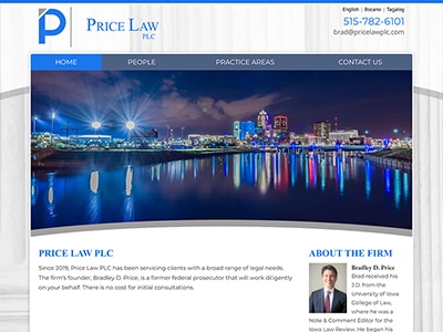 Law Firm Website design for Price Law PLC