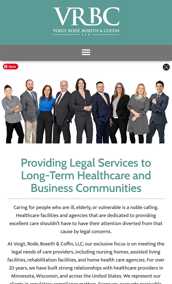 Mobile Friendly Law Firm Webiste for Voigt, Rode & Boxeth LLC