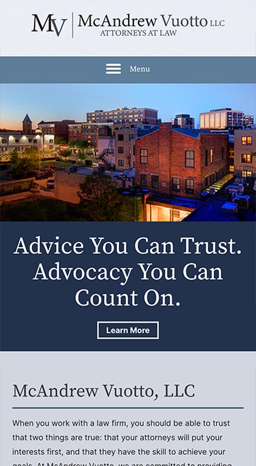 Responsive Mobile Attorney Website for McAndrew Vuotto, LLC