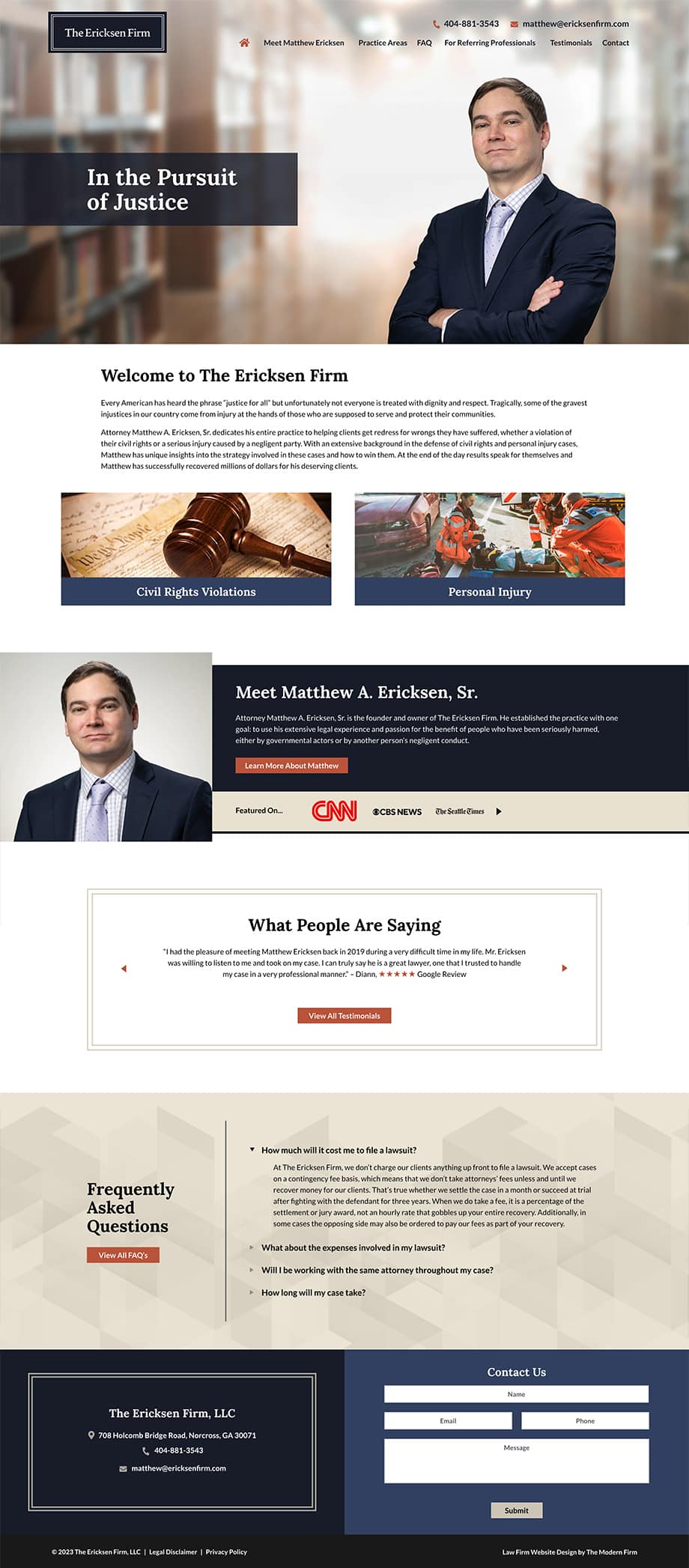 Law Firm Website Design for The Ericksen Firm, LLC