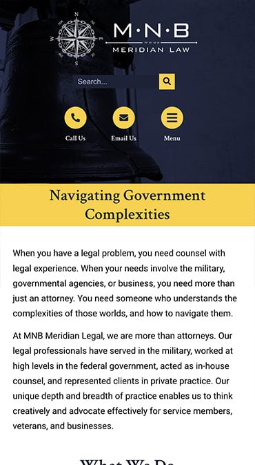 Responsive Mobile Attorney Website for MNB Meridian Law Ltd.