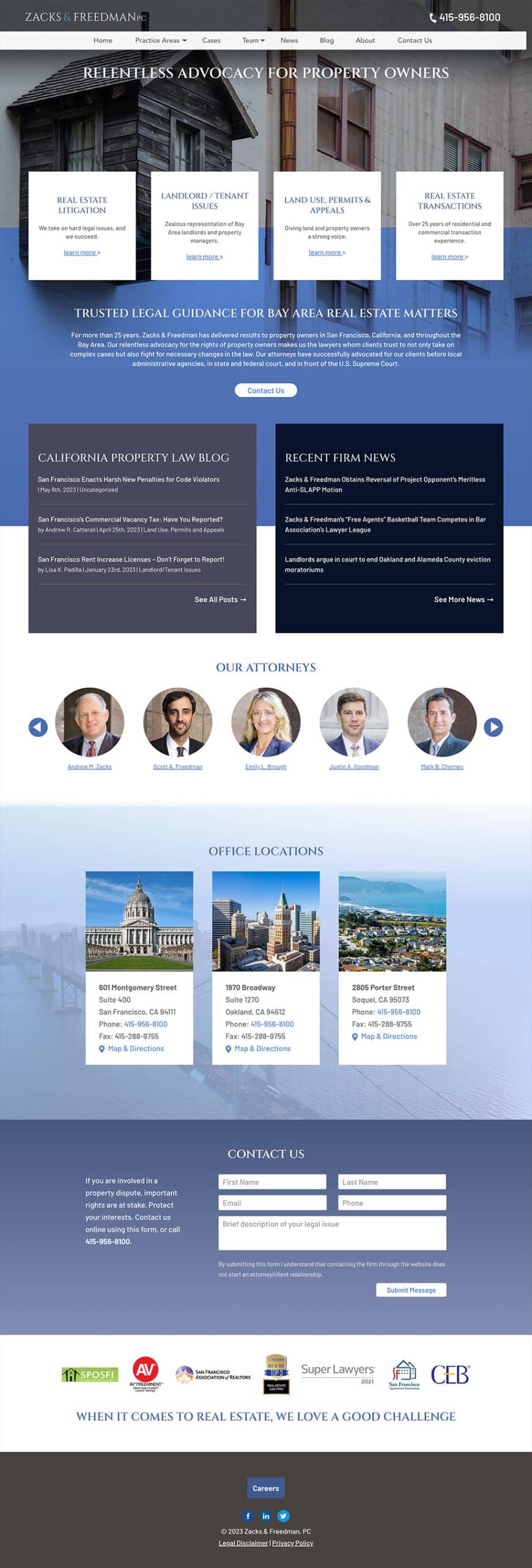 Law Firm Website Design for Zacks & Freedman, PC