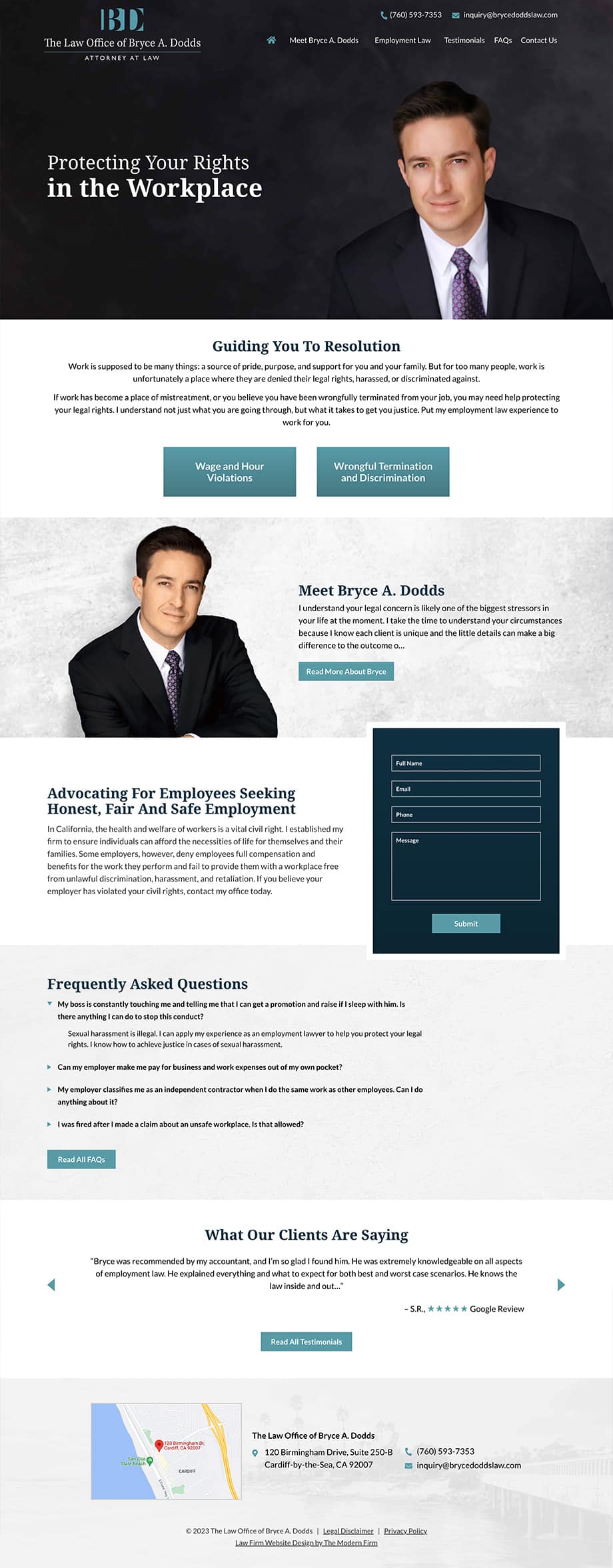 Law Firm Website Design for The Law Office of Bryce A. Dodds