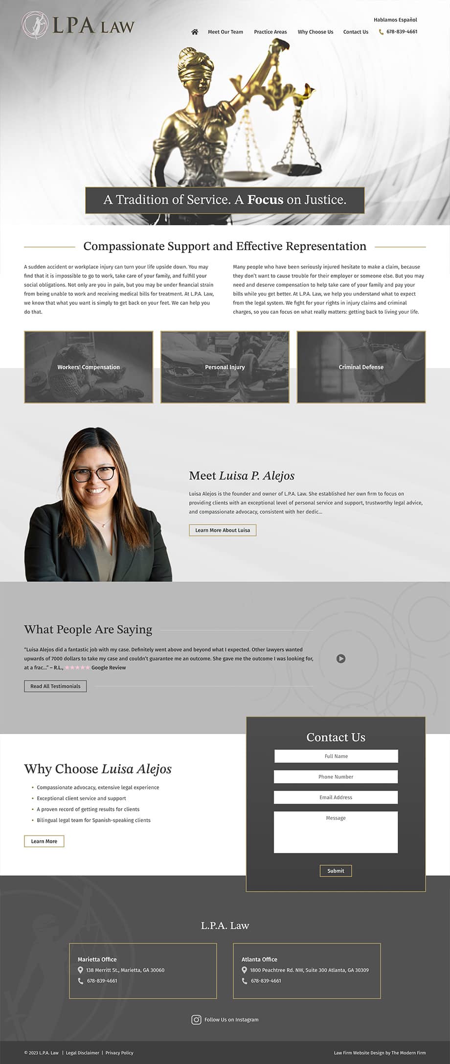 Law Firm Website Design for L.P.A. Law