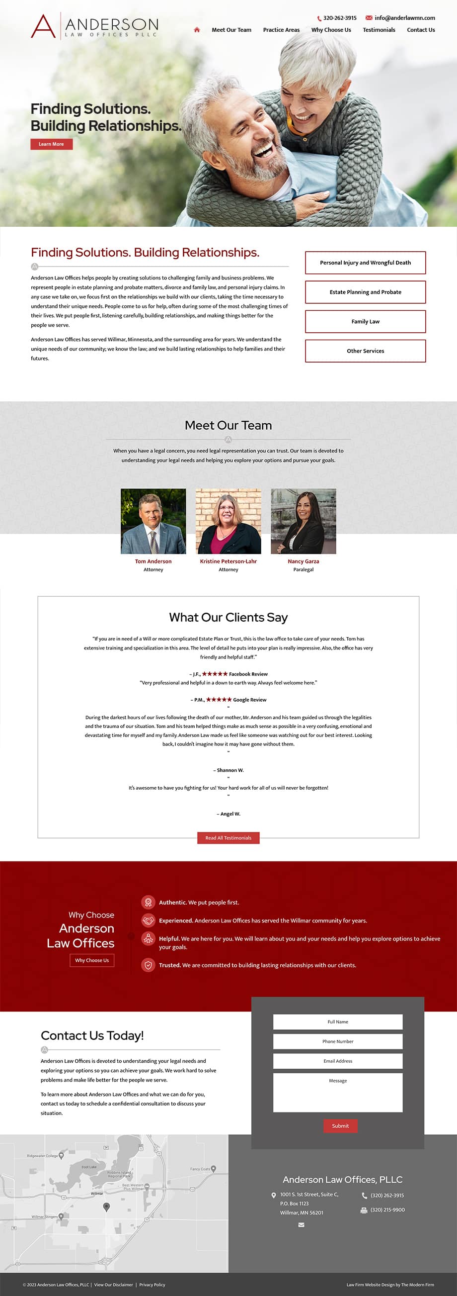 Law Firm Website Design for Anderson Law Offices, PLLC