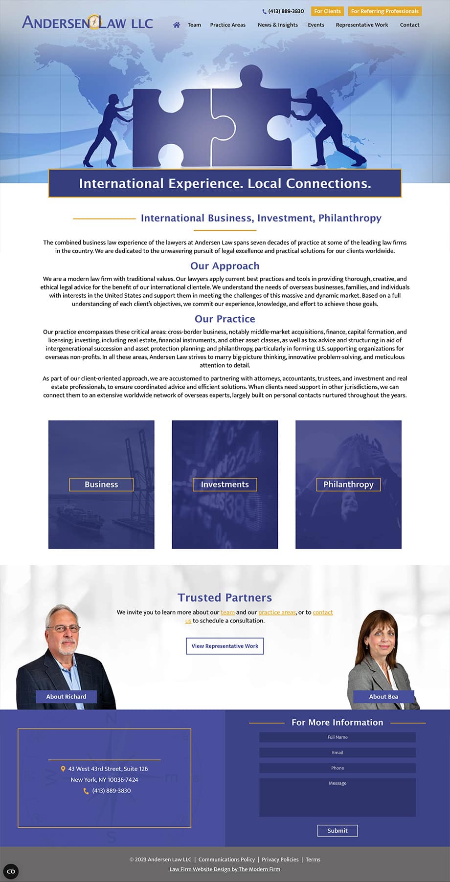 Law Firm Website Design for Andersen Law, LLC 