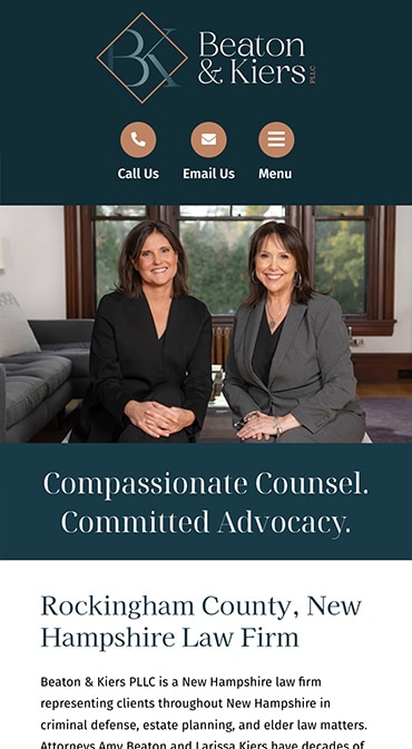 Responsive Mobile Attorney Website for Beaton & Kiers PLLC