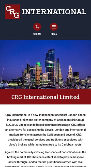 Responsive Mobile Attorney Website for CRG International Limited