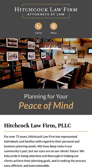 Responsive Mobile Attorney Website for Hitchcock Law Firm, PLLC