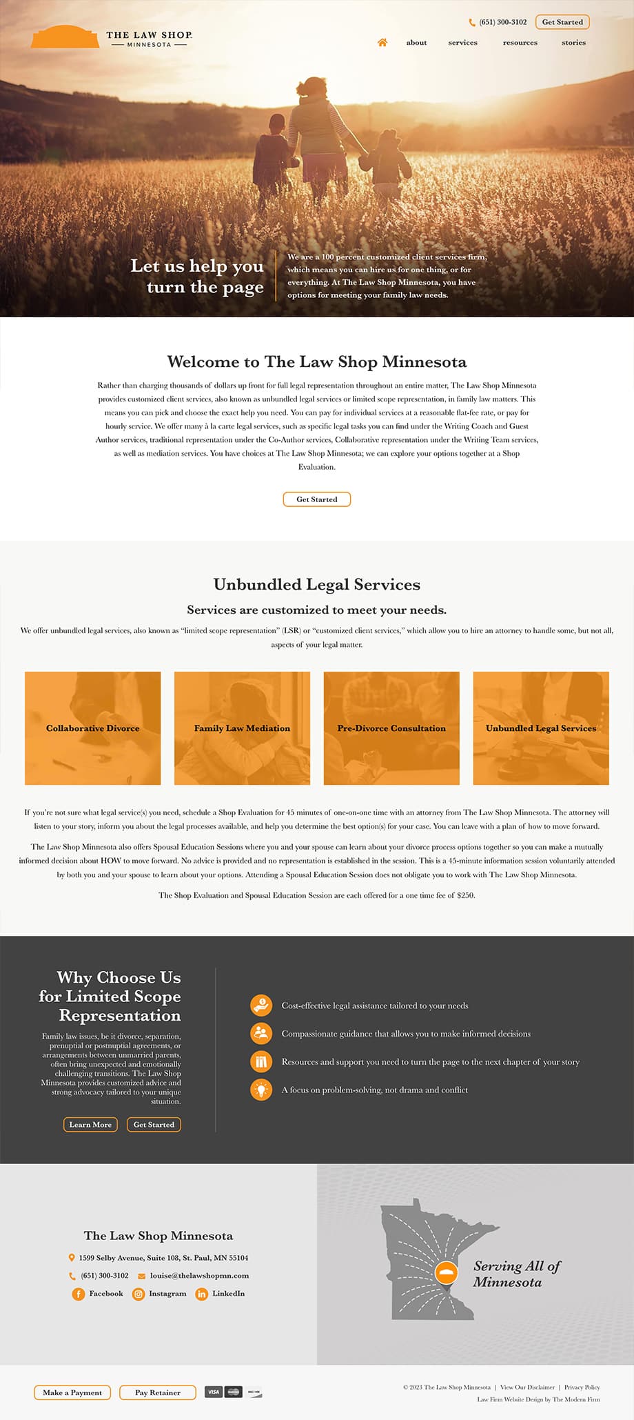 Law Firm Website Design for The Law Shop Minnesota