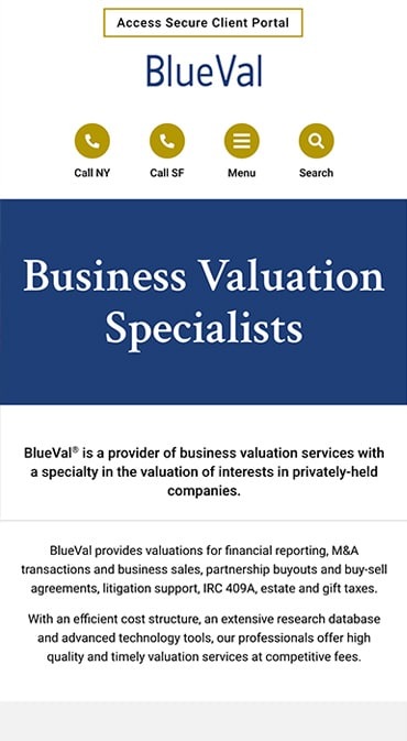 Responsive Mobile Attorney Website for BlueVal Global, LLC