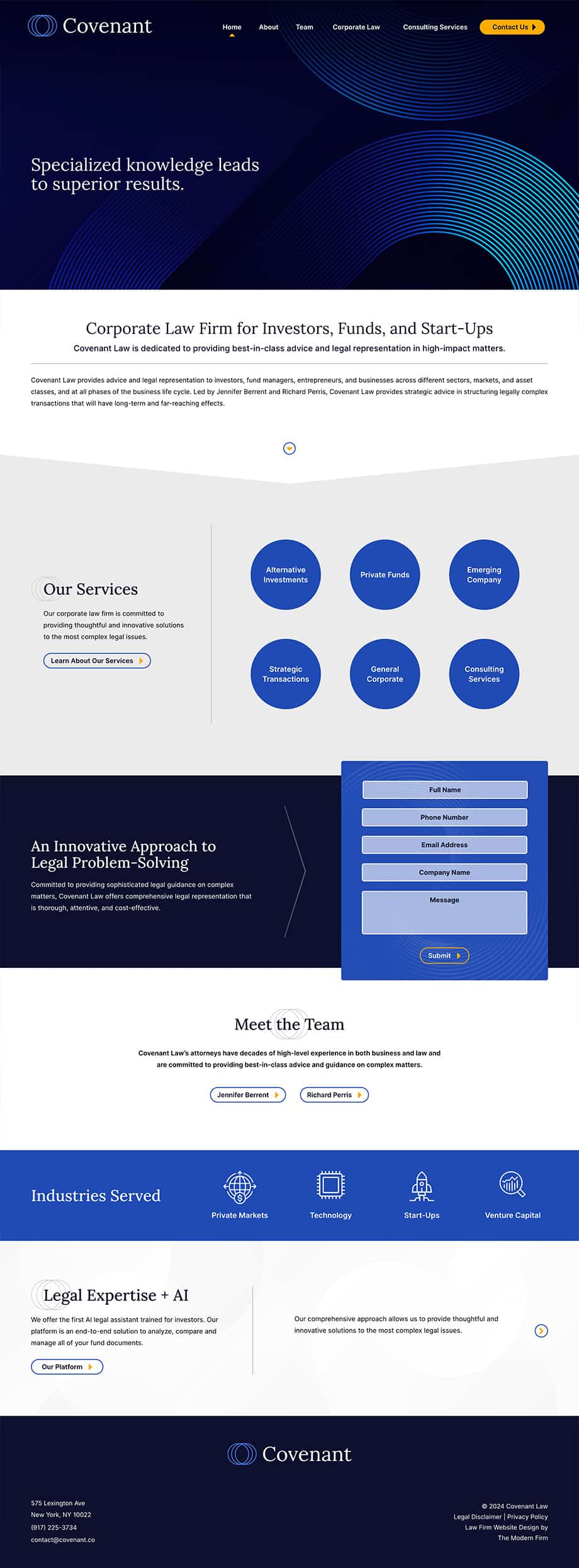 Law Firm Website Design for Covenant