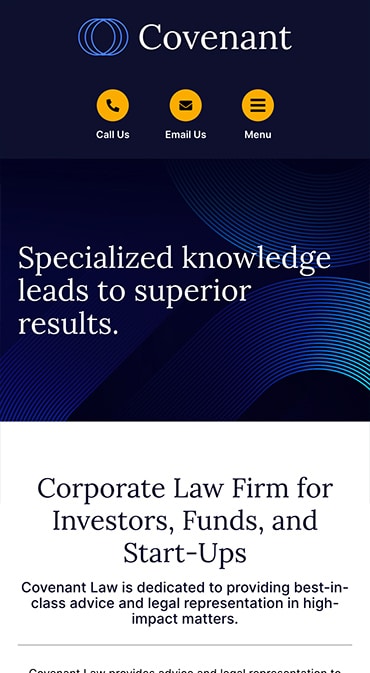 Responsive Mobile Attorney Website for Covenant