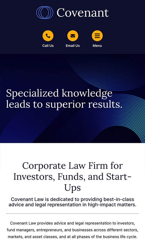 Mobile Friendly Law Firm Webiste for Covenant