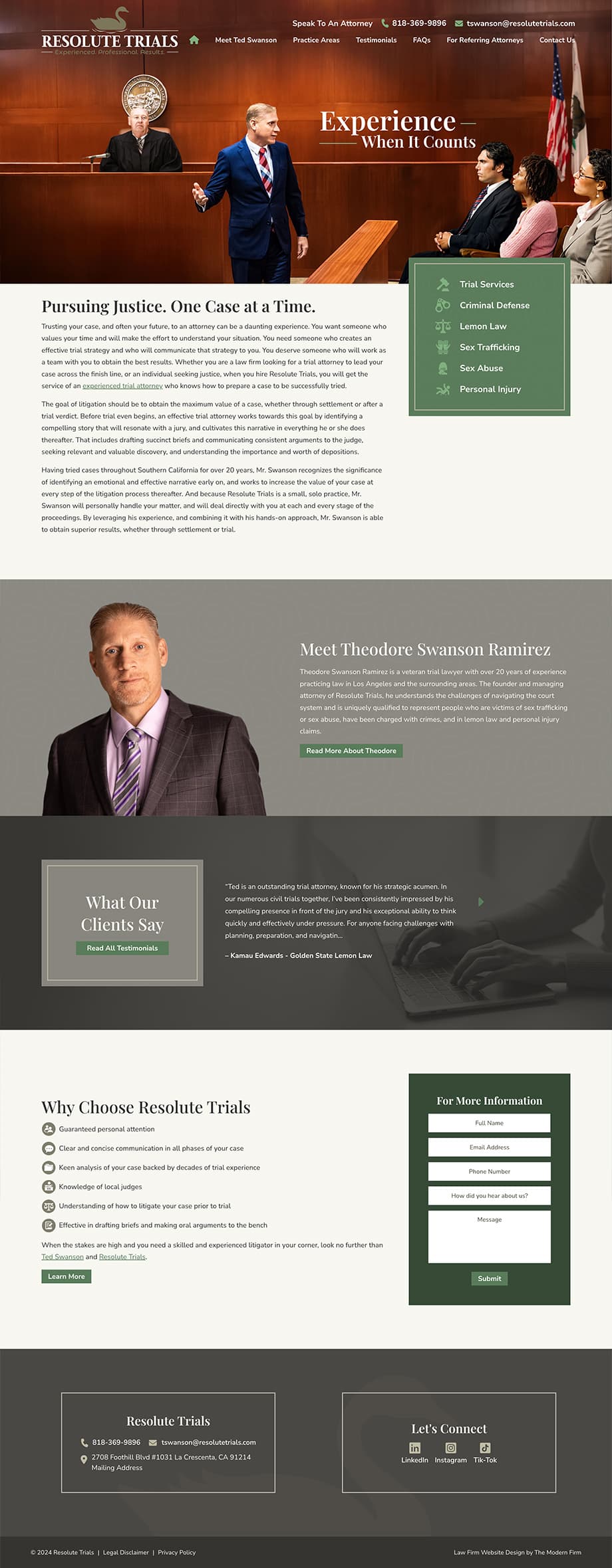 Law Firm Website Design for Resolute Trials