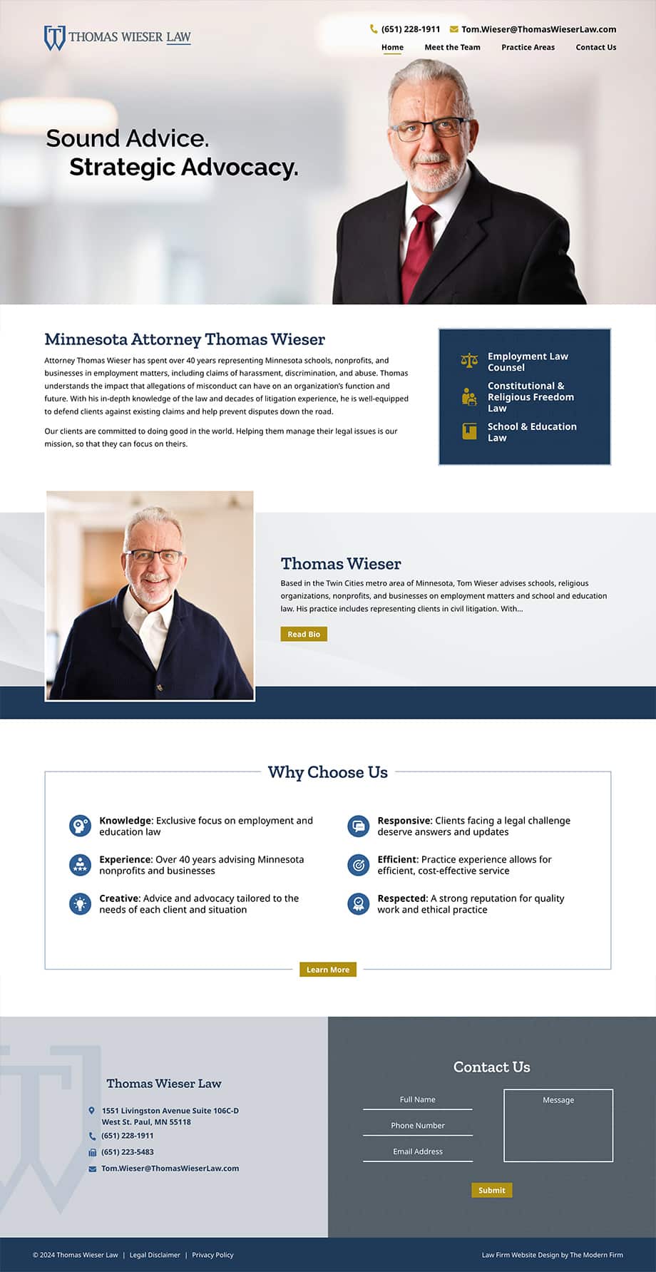 Law Firm Website Design for Thomas Wieser Law