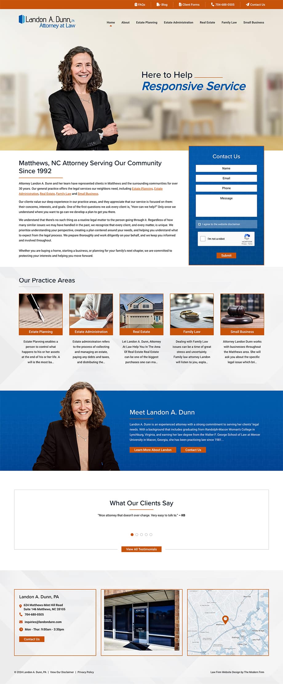 Law Firm Website Design for Landon A. Dunn, PA