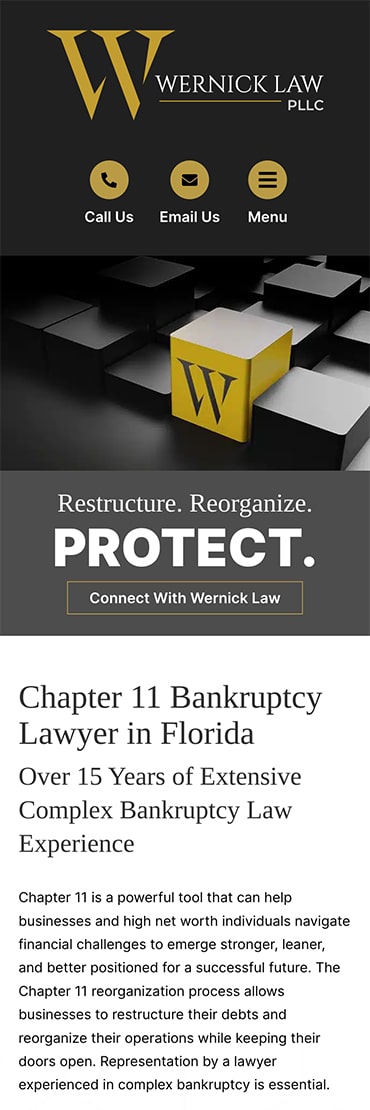 Responsive Mobile Attorney Website for Wernick Law, PLLC