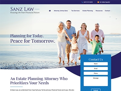 Law Firm Website design for Sanz Law