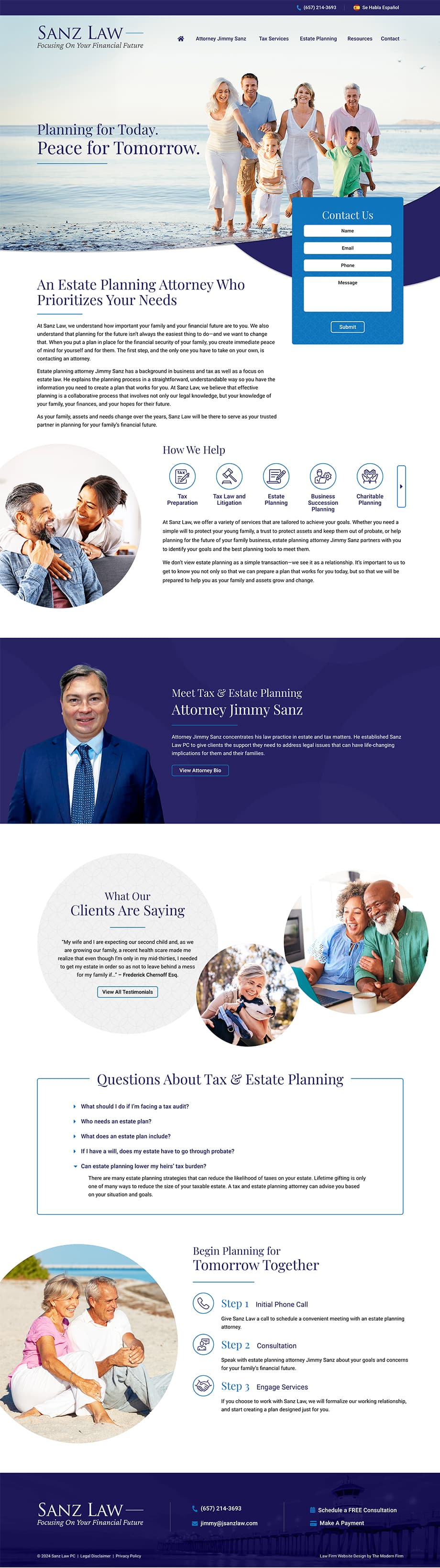 Law Firm Website Design for Sanz Law