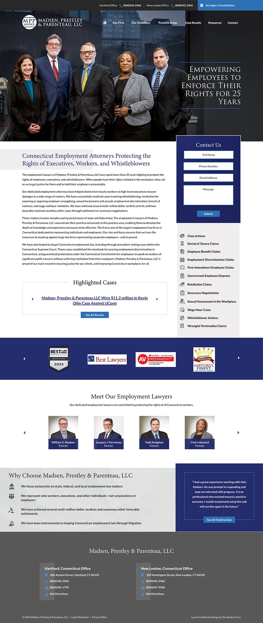 Law Firm Website Design for Madsen, Prestley & Parenteau, LLC