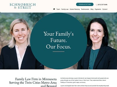 Law Firm Website design for Schnobrich & Streit LLC