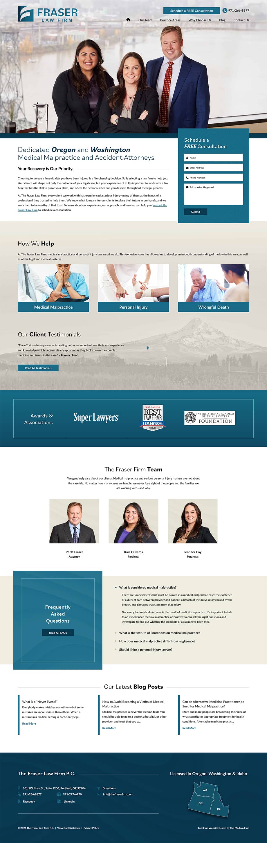 Law Firm Website Design for The Fraser Law Firm P.C.