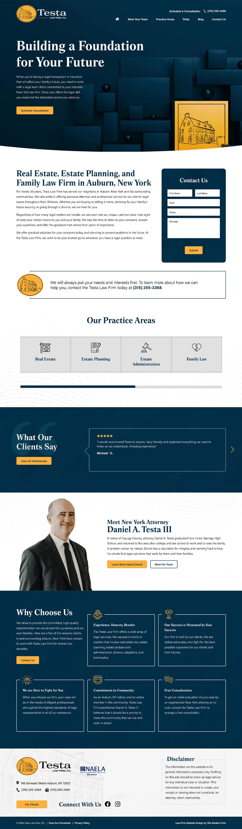 Law Firm Website Design for Testa Law Firm, P.C.