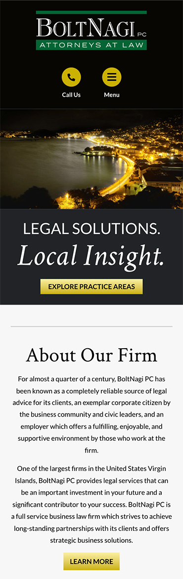 Responsive Mobile Attorney Website for BoltNagi PC