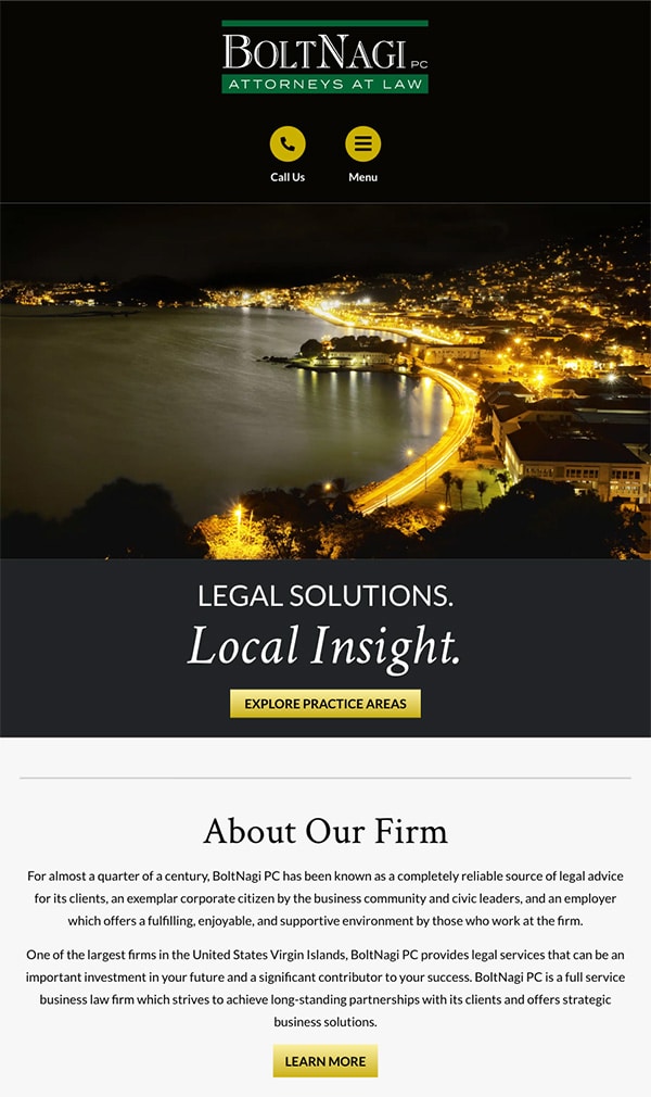 Mobile Friendly Law Firm Webiste for BoltNagi PC