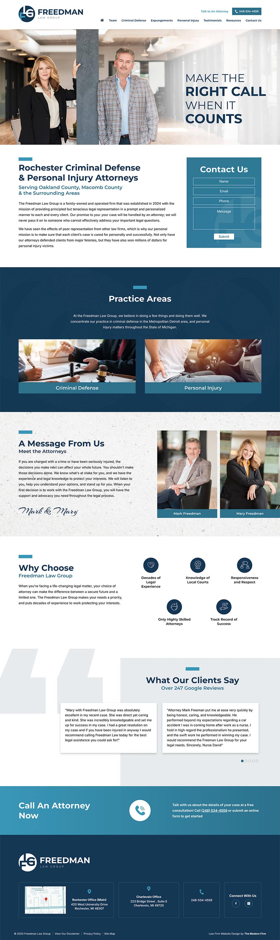 Law Firm Website Design for Freedman Law Group