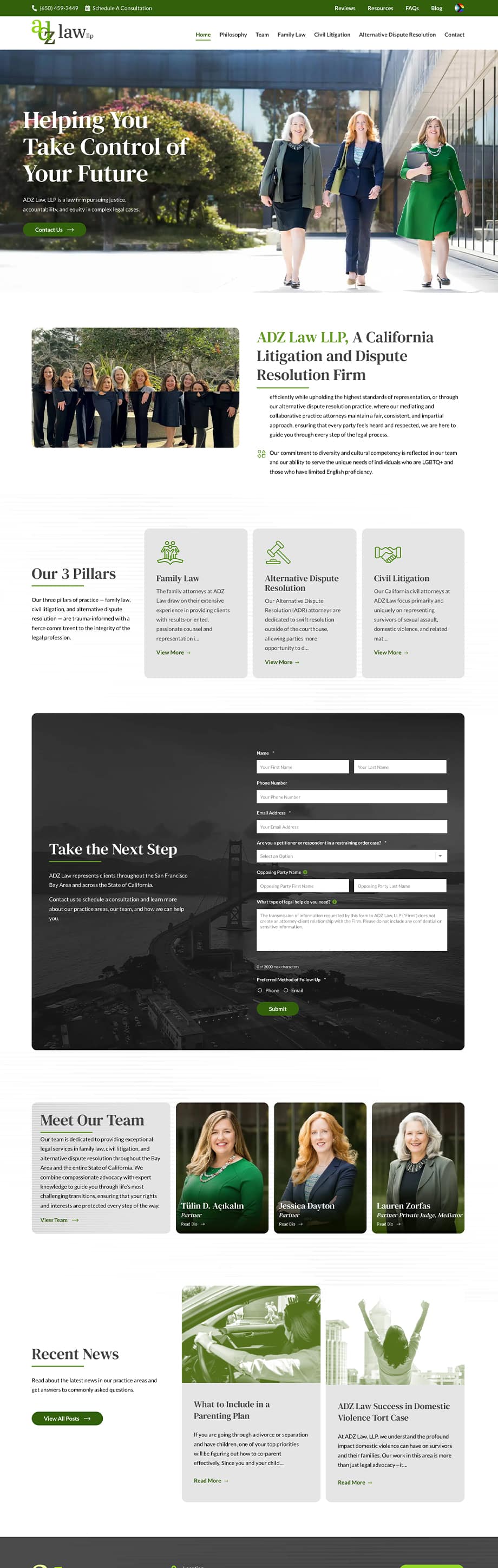 Law Firm Website Design for ADZ Law LLP