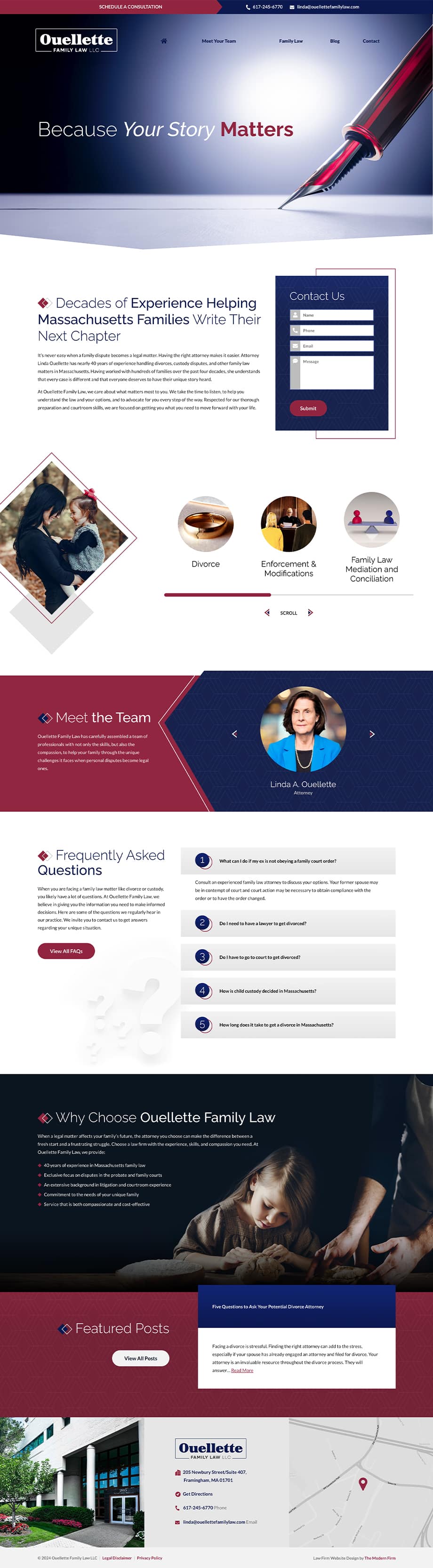 Law Firm Website Design for Ouellette Family Law