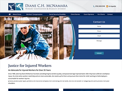 Law Firm Website design for Diane C. H. McNamara