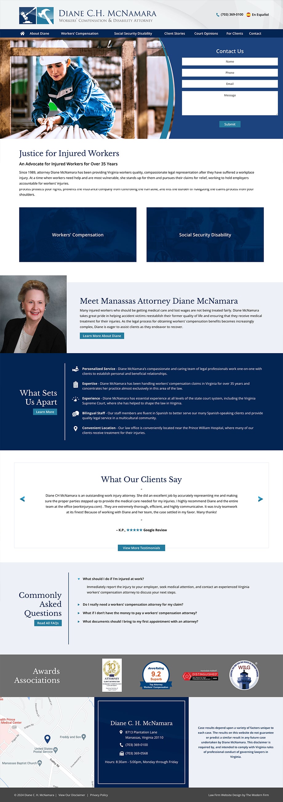 Law Firm Website Design for Diane C. H. McNamara