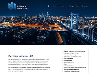 Law Firm Website design for Berman Indictor LLP