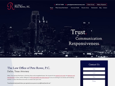 Law Firm Website design for Law Office of Pete Rowe,…