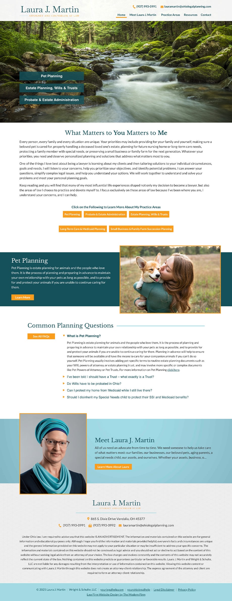 Law Firm Website Design for Laura J. Martin, Attorney and Counselor at Law