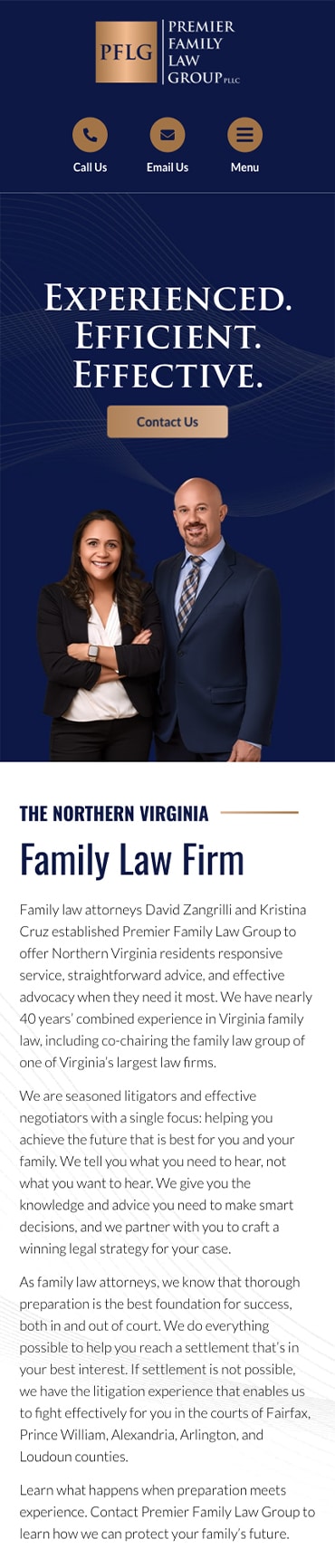 Responsive Mobile Attorney Website for Premier Family Law Group PLLC