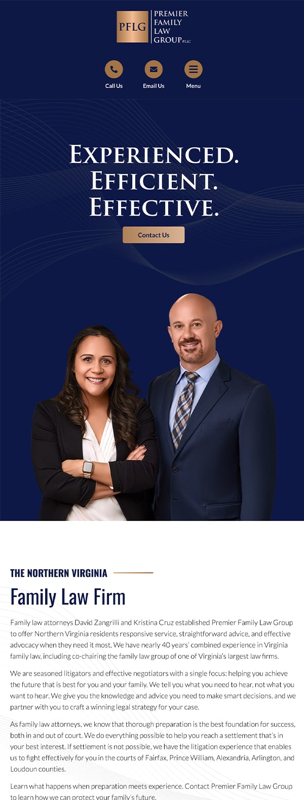 Mobile Friendly Law Firm Webiste for Premier Family Law Group PLLC