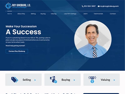 Law Firm Website design for Roy Ginsburg, J.D.