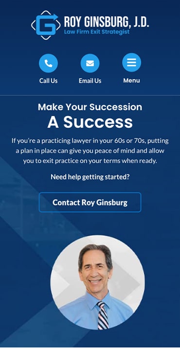 Responsive Mobile Attorney Website for Roy Ginsburg, J.D.