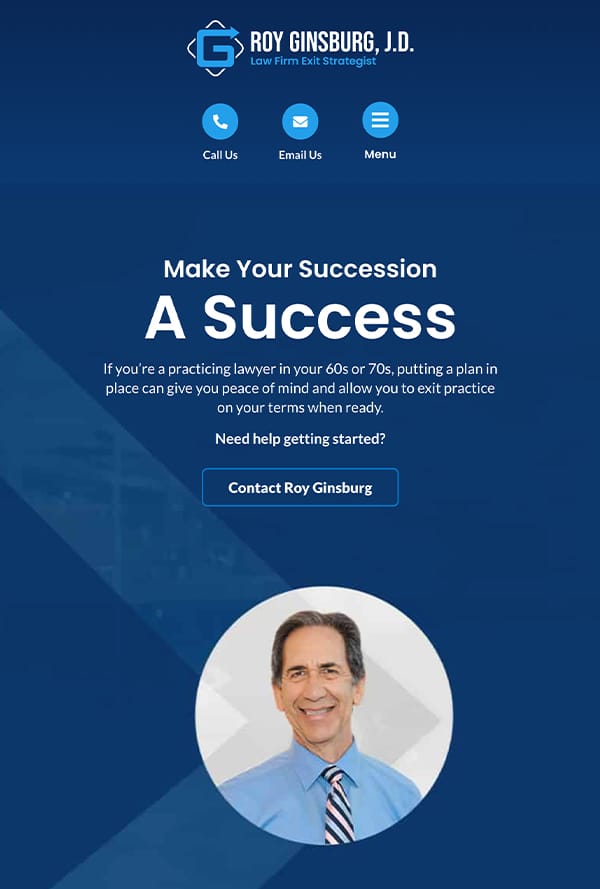 Mobile Friendly Law Firm Webiste for Roy Ginsburg, J.D.